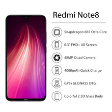 Load image into Gallery viewer, Global Version Xiaomi Redmi Note 8 48MP 4 Cameras 4GB RAM 64GB Smartphone Snapdragon 665 Octa Core 6.3&quot; FHD Screen Mobile phone
