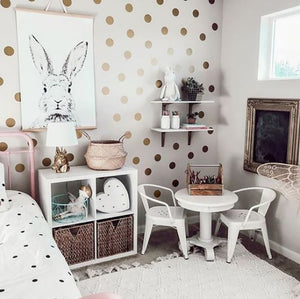 Gold Polka Dots Kids Room Baby Room Wall Stickers Children Home Decor  Nursery Wall Decals Wall Stickers For Kids Room Wallpaper