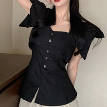 Load image into Gallery viewer, Good Quality 2021 Summer Korean Two Piece Set Women Small Fragrance Short-sleeved Slim Top + High-waist Pleated Skirts Suits New