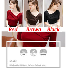 Load image into Gallery viewer, Great Discount Women Slim T Shirts Korean Casual Half Sleeved Oblique Neck Female Top Tees Limited Time / Quantity Red