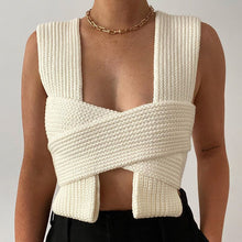 Load image into Gallery viewer, Green Vintage Knitted Tank Top Off Shoulder Crop Tops Women Sexy White Knitwear Camisole Y2k 2021 Summer Clothing Streetwear