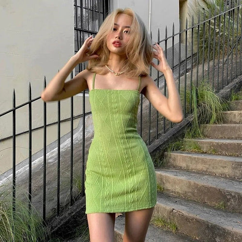 Green knitted suspender skirt women's short skirt solid color slim dress Tube top sexy Casual clothes dropshipping sweater punk