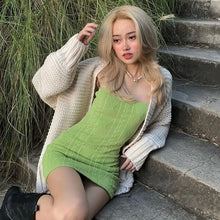 Load image into Gallery viewer, Green knitted suspender skirt women&#39;s short skirt solid color slim dress Tube top sexy Casual clothes dropshipping sweater punk
