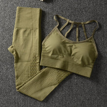 Load image into Gallery viewer, Gym 2 Piece Set Workout Clothes for Women Sports Bra and Leggings Set Sports Wear for Women Gym Clothing Athletic Yoga Set
