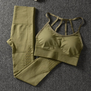 Gym 2 Piece Set Workout Clothes for Women Sports Bra and Leggings Set Sports Wear for Women Gym Clothing Athletic Yoga Set