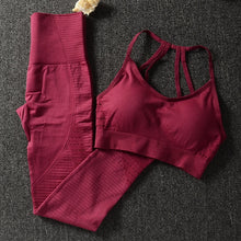 Load image into Gallery viewer, Gym 2 Piece Set Workout Clothes for Women Sports Bra and Leggings Set Sports Wear for Women Gym Clothing Athletic Yoga Set