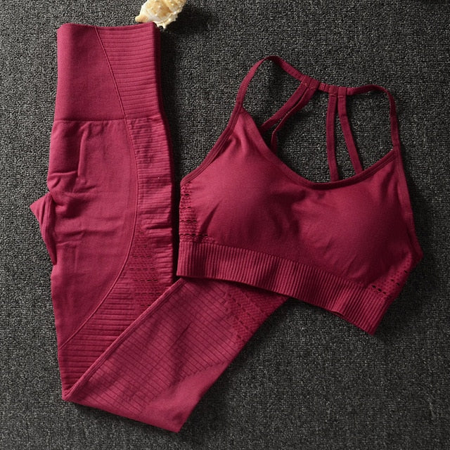 Gym 2 Piece Set Workout Clothes for Women Sports Bra and Leggings Set Sports Wear for Women Gym Clothing Athletic Yoga Set