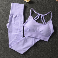 Load image into Gallery viewer, Gym 2 Piece Set Workout Clothes for Women Sports Bra and Leggings Set Sports Wear for Women Gym Clothing Athletic Yoga Set