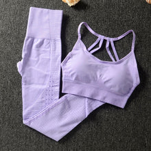 Load image into Gallery viewer, Gym 2 Piece Set Workout Clothes for Women Sports Bra and Leggings Set Sports Wear for Women Gym Clothing Athletic Yoga Set