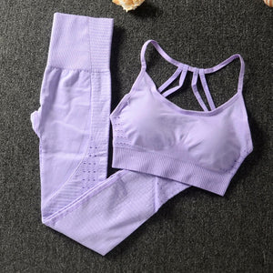 Gym 2 Piece Set Workout Clothes for Women Sports Bra and Leggings Set Sports Wear for Women Gym Clothing Athletic Yoga Set