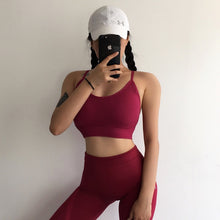 Load image into Gallery viewer, Gym 2 Piece Set Workout Clothes for Women Sports Bra and Leggings Set Sports Wear for Women Gym Clothing Athletic Yoga Set
