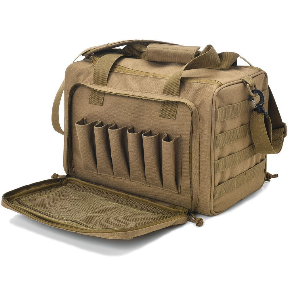 Tactical Range Bag Molle System 600D Waterproof Gun Shooting Pistol Case Pack Khaki  Hunting Accessories Tools Sling Bag Camping
