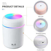 Load image into Gallery viewer, Portable 300ml Electric Air Humidifier Aroma Oil Diffuser USB Cool Mist Sprayer with Colorful Night Light for Home Car
