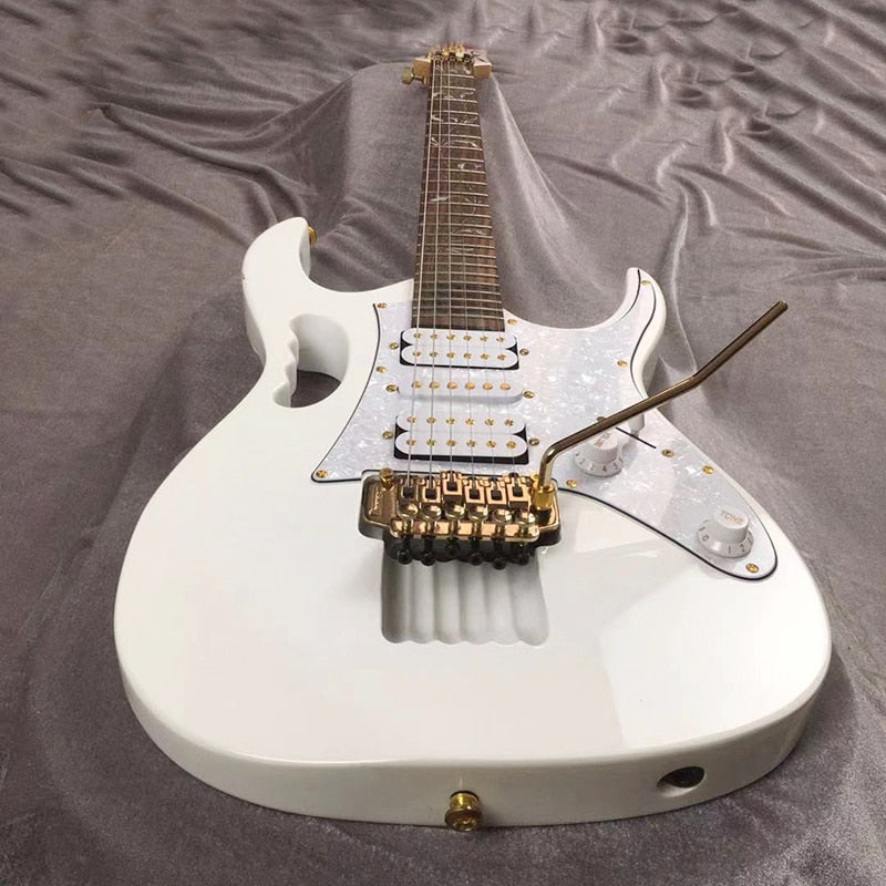 Guitar, 7V electric guitar, white luster, gold hardware, stock, fast delivery