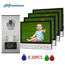 Load image into Gallery viewer, 9 inch 4/6 Apartment/Family Color Video Door Phone Intercom System With  for 6 Unit Building Intercom Inductive Card
