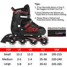 Load image into Gallery viewer, Adult Roller Skate Shoes Sliding Skate Adjustable Inline Skates Kids Illuminating Wheel Adult Roller Sliding Free Skate