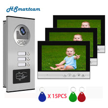 Load image into Gallery viewer, 9 inch 4/6 Apartment/Family Color Video Door Phone Intercom System With  for 6 Unit Building Intercom Inductive Card