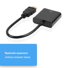Load image into Gallery viewer, HDMI to VGA Adapter Male To Famale Converter for PS4 1080P HDMI-VGA Adapter With Video Audio Cable Jack HDMI VGA For PC TV Box