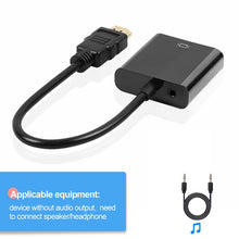 Load image into Gallery viewer, HDMI to VGA Adapter Male To Famale Converter for PS4 1080P HDMI-VGA Adapter With Video Audio Cable Jack HDMI VGA For PC TV Box