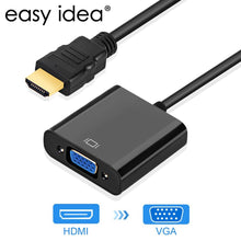 Load image into Gallery viewer, HDMI to VGA Adapter Male To Famale Converter for PS4 1080P HDMI-VGA Adapter With Video Audio Cable Jack HDMI VGA For PC TV Box