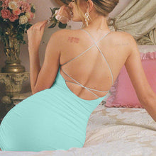 Load image into Gallery viewer, HOT Summer For 2022 Tank Strap Women&#39;s Clothes Blue Sleeveless Elegant Casual Evening Party Sexy Folds Prom Corset Mini Dress