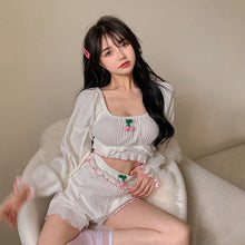 Load image into Gallery viewer, HOT Women&#39;s Pajamas Set Square Collar Sleepwear for Girl Little Cherry Cute Nightwear Shorts Two-piece Summer Leisure Home Wear