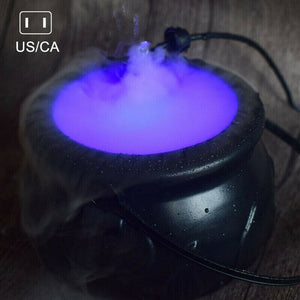 Halloween Witch Pot Smoke Machine LED Humidifier Color Changing Creepy Decor Halloween Party DIY Scene Layout Prank Toy