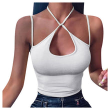 Load image into Gallery viewer, Halter Camisole Women's Tank Tops New Slim Bottoming Vest Clothing White Corset Top Cross Bandage Casual Style Ladies