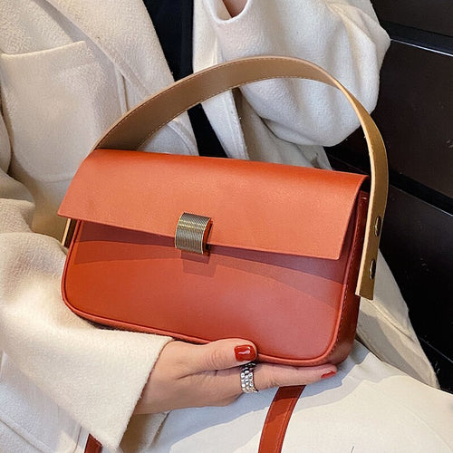 Handbag Office 2022 Retro Famous Brand PU Leather Women's Designer Handbag Luxury Brand Female One Shoulder Crossbody Flap Bags