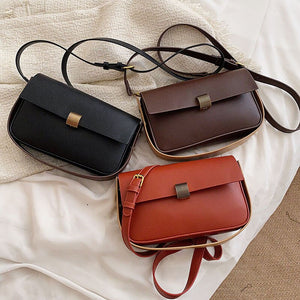 Handbag Office 2022 Retro Famous Brand PU Leather Women&#39;s Designer Handbag Luxury Brand Female One Shoulder Crossbody Flap Bags