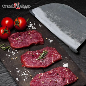 Handmade Forged Chef Knife Clad Steel Forged Chinese Cleaver Professional Kitchen Knives Meat Vegetables Slicing Chopping Tools