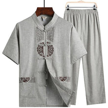 Load image into Gallery viewer, Hanfu Linen Shirts Men Wushu Traditional Chinese Pants Qing Dynasty Clothing For Pantalon Wing Chun Roupa Oriental Kung Fu Suit