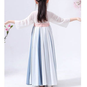 Hanfu Tang Suit for Girl Summer Children Fairy Costume Chinese Style Stage Dress Outfit for Kids Traditional Girl Dress China