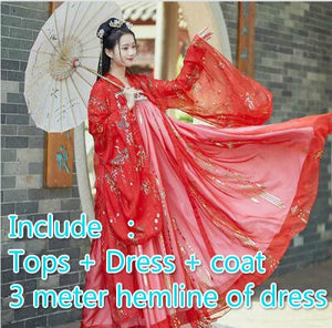 Hanfu Women Costume Elegant Traditional Chinese Style Hanfu Princess Dress Ancient Folk Tang Suit Fairy Performance Clothing