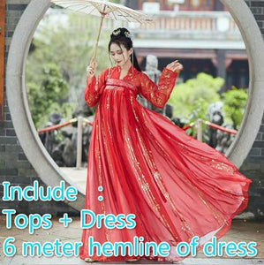 Hanfu Women Costume Elegant Traditional Chinese Style Hanfu Princess Dress Ancient Folk Tang Suit Fairy Performance Clothing