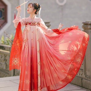 Hanfu Women Dress Chinese Style Fairy Princess Red Hanfu Traditional Female Clothes Ancient Classical Dance Costumes DQL3471