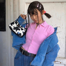 Load image into Gallery viewer, Harajuku Girls Sweet Moumou Baguette Bag 90s Vintage Street Fashion Mini Messenger Handbag Women Cute Kawaii Pu Underarm Bags