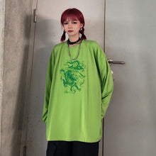 Load image into Gallery viewer, Harajuku vintage Fun dragon women T-shirt short sleeve Tees Ulzzang dropshipping clothes vegan Cotton gothic mesh top punk shirt