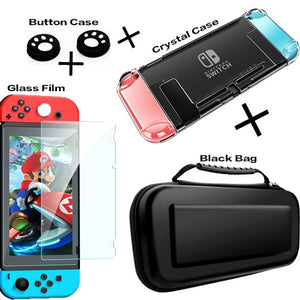 Hard PC Protection Cover For Nintend Switch NS NX Case Transparent Crystal Shell Console Controller Accessories With Stand Cases