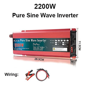 Pure Sine Wave Inverter 12V 24V 220V 110V 1000W 1600W 2000W 3000W Power Converter Solar 12V To 220V Inverter Transformer LED