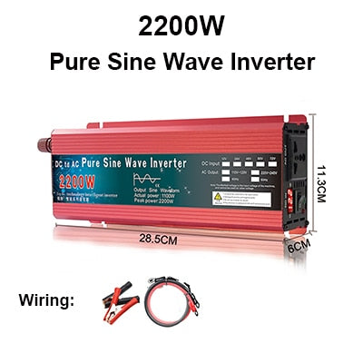 Pure Sine Wave Inverter 12V 24V 220V 110V 1000W 1600W 2000W 3000W Power Converter Solar 12V To 220V Inverter Transformer LED