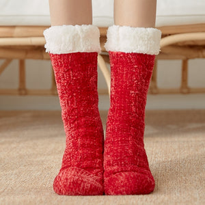 New Women Socks Winter Warm Thicken Soft Sleep Socks Room Floor Indoor Fleece Thermal Sweets Chenille Carpet Wolen Slipper Socks