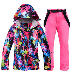 Women's Ski Suits Winter Outdoor Waterproof Windproof Snowsuits for Snow Sports snowboarding Jackets Ski Pants Sets