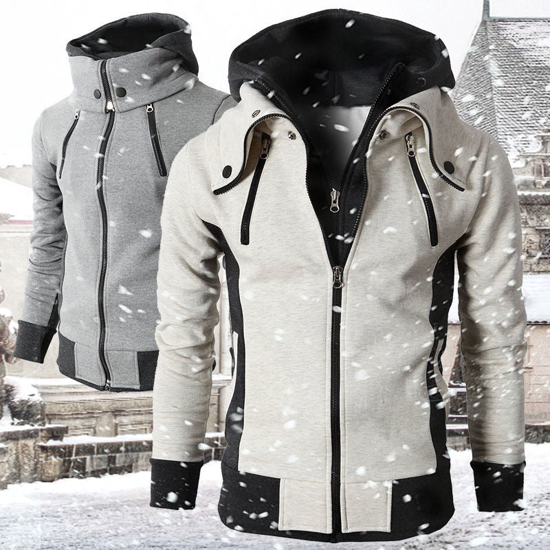 Wholesale Hot Sale Hooded Padded Sweater Casual Jacket Sports Outdoor Men'S Double Zipper Jacket Men' Hoodies & Sweatshirts