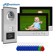 Load image into Gallery viewer, 9 inch 4/6 Apartment/Family Color Video Door Phone Intercom System With  for 6 Unit Building Intercom Inductive Card