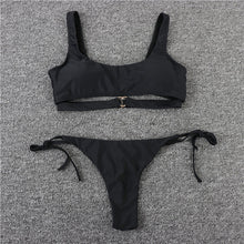 Load image into Gallery viewer, Heart Thong Bikini 2020 Sexy Women Swimsuit Solid Female Swimwear Bandage Bikini Set Beachwear Bathing Suit Women