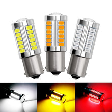 Load image into Gallery viewer, 1 PCS PY21W P21/5W 1156 Ba15s 1157 Bay15d For Car LED Bulbs Turn Signal Light 12V 33SMD 7000K White Brake Reverse Parking Lamps