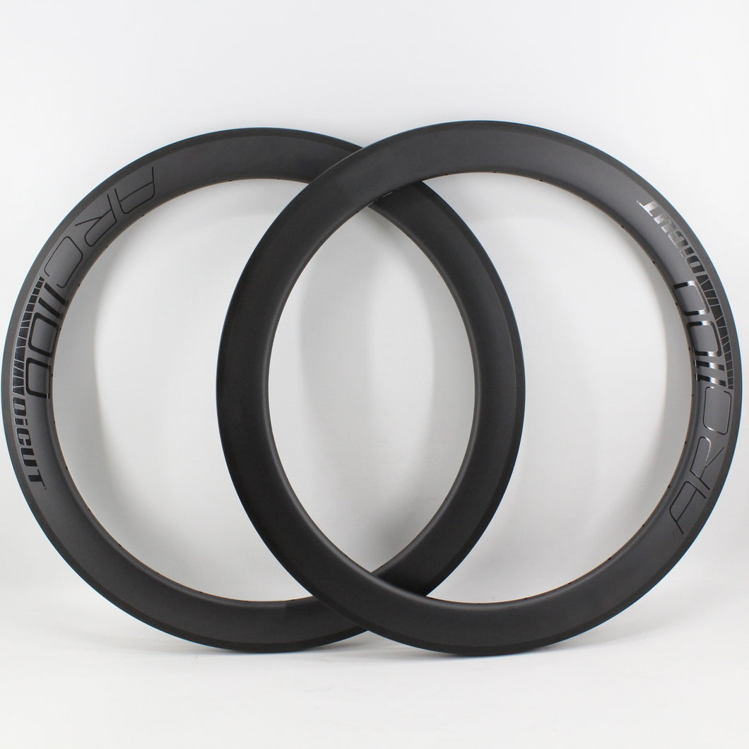 Newest 700C Road bike matt UD full carbon fibre bicycle wheels tubular clincher tubeless rims 50 60mm gloss black logo Free ship