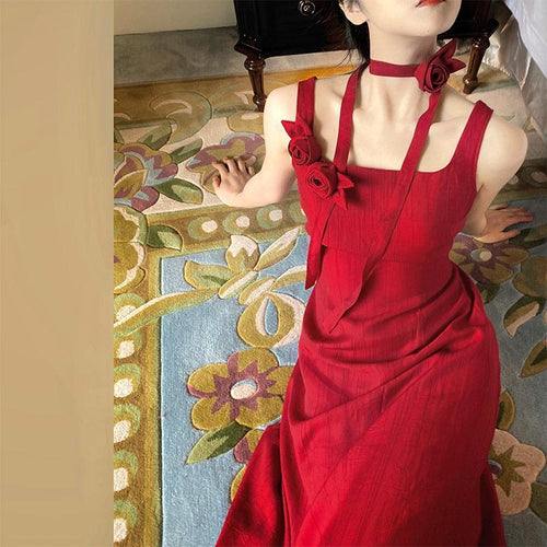 High-End Gentle Wind Long Skirt French Dress New Style 2021 Sexy Thin Ins Super Fairy Dress Slim Dress Suit