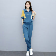 Load image into Gallery viewer, High Quality Pant Sets Women Tracksuit Print Pullovers Elastic Waist Ankle-length Pants Two Piece Suit Vintage Casual Streetwear